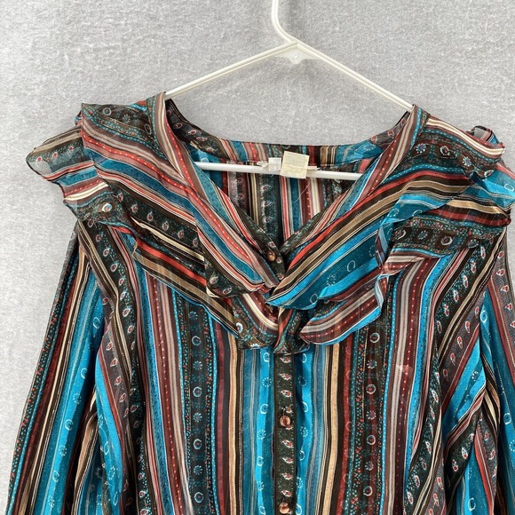 Vintage Icinoo The Silk Farm 100% Silk Art To Wear Top Blouse Womens Size 8 - Picture 4 of 16